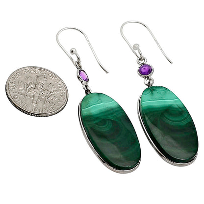 Malachite Eye and Amethyst Earrings E-1002 SDE90998