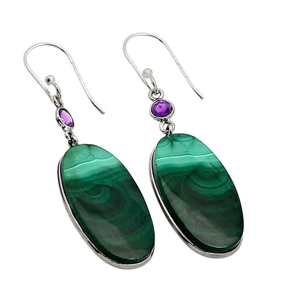 Malachite Eye and Amethyst Earrings E-1002 SDE90998