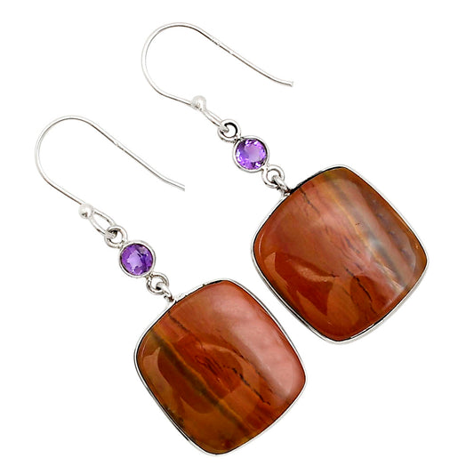Red Onyx and Amethyst Earrings E-1002 SDE91011