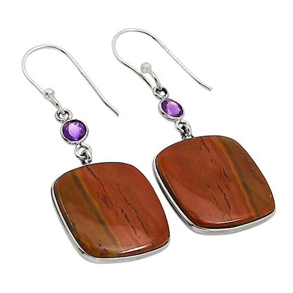 Red Onyx and Amethyst Earrings E-1002 SDE91011