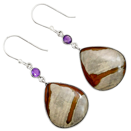 Polygram Jasper and Amethyst Earrings E-1002 SDE91013