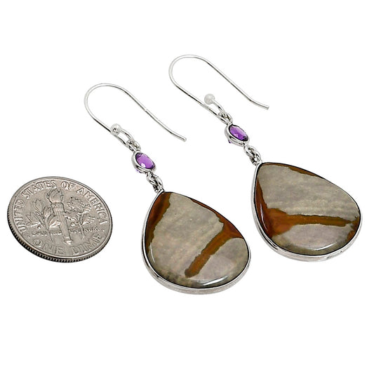 Polygram Jasper and Amethyst Earrings E-1002 SDE91013
