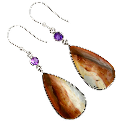 Polygram Jasper and Amethyst Earrings E-1002 SDE91014