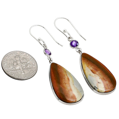 Polygram Jasper and Amethyst Earrings E-1002 SDE91014