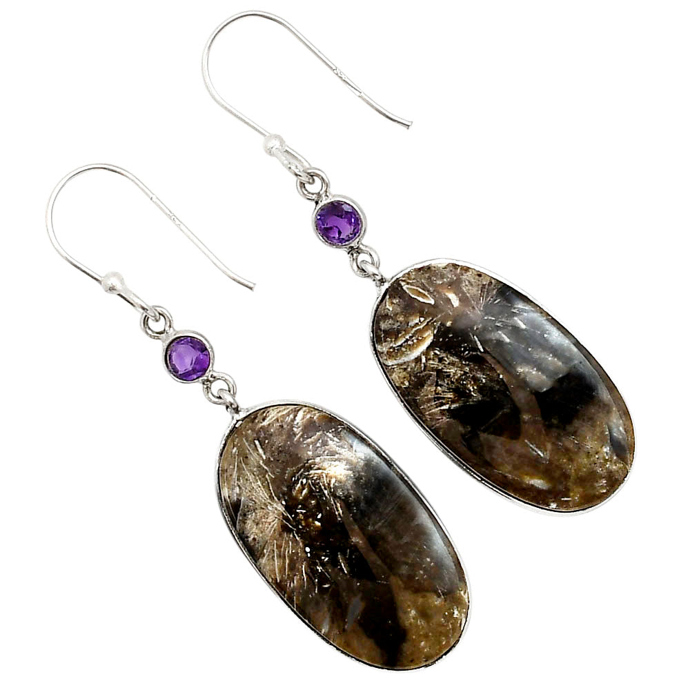 Bat Cave Jasper and Amethyst Earrings E-1002 SDE91015