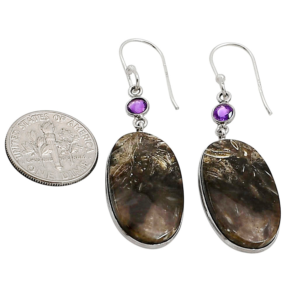Bat Cave Jasper and Amethyst Earrings E-1002 SDE91015