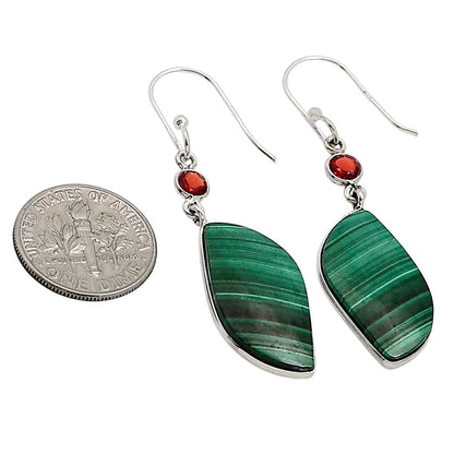 Malachite Eye and Garnet Earrings E-1002 SDE91027