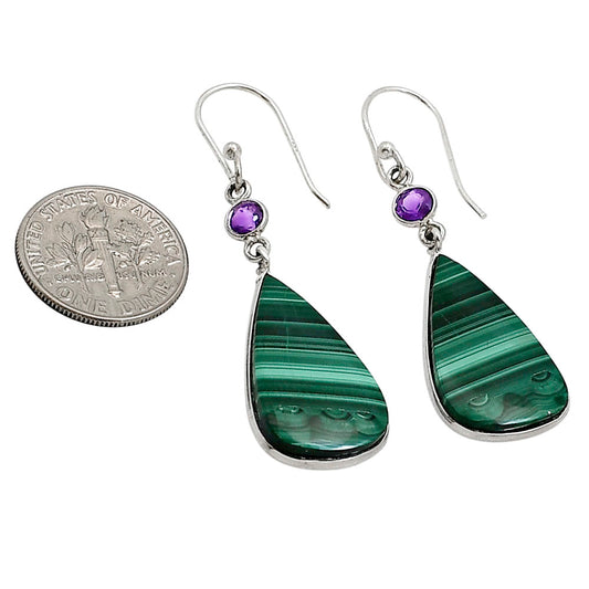 Malachite Eye and Garnet Earrings E-1002 SDE91029
