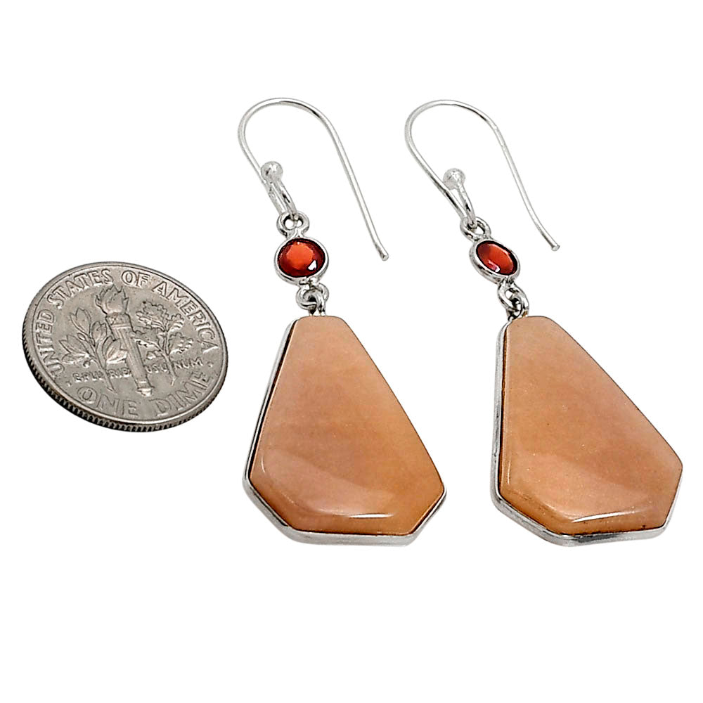 Pink Aventurine and Garnet Earrings E-1002 SDE91042