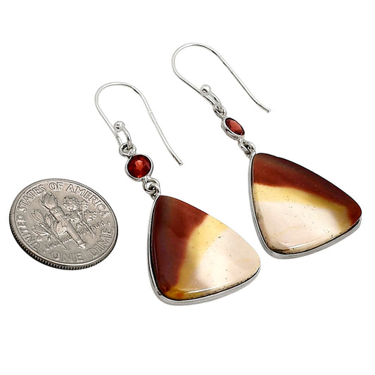 Red Mookaite and Garnet Earrings E-1002 SDE91045