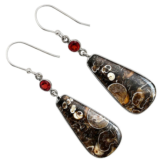 Turtella Jasper and Garnet Earrings E-1002 SDE91046