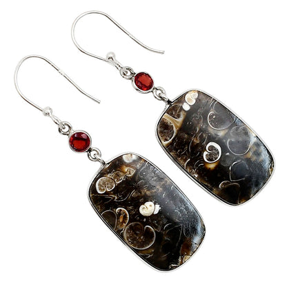 Turtella Jasper and Garnet Earrings E-1002 SDE91047