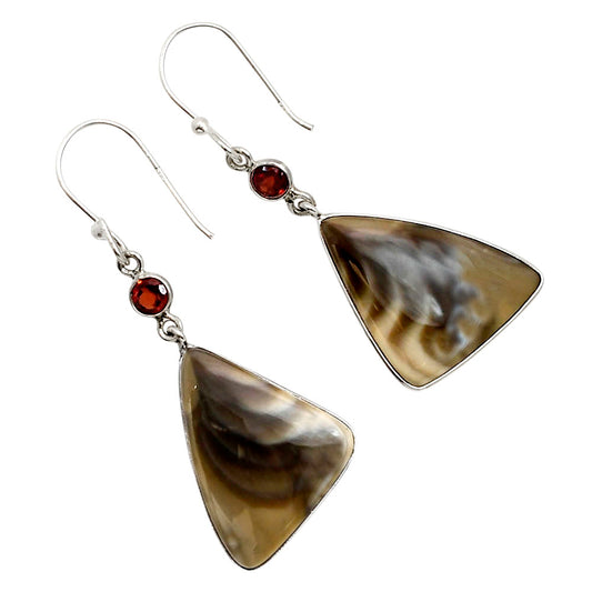 Flint Stone and Garnet Earrings E-1002 SDE91055