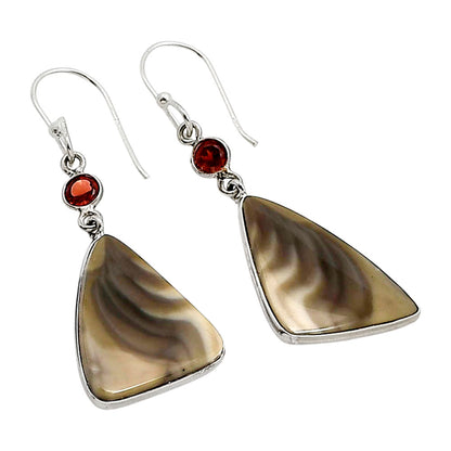 Flint Stone and Garnet Earrings E-1002 SDE91055