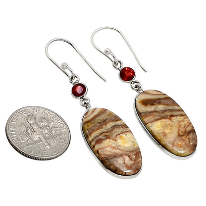 Wave Dolomite and Garnet Earrings E-1002 SDE91059