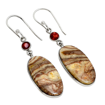 Wave Dolomite and Garnet Earrings E-1002 SDE91059