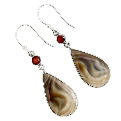 Flint Stone and Garnet Earrings E-1002 SDE91067