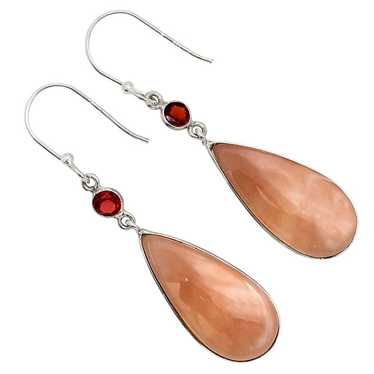 Pink Aventurine and Garnet Earrings E-1002 SDE91073