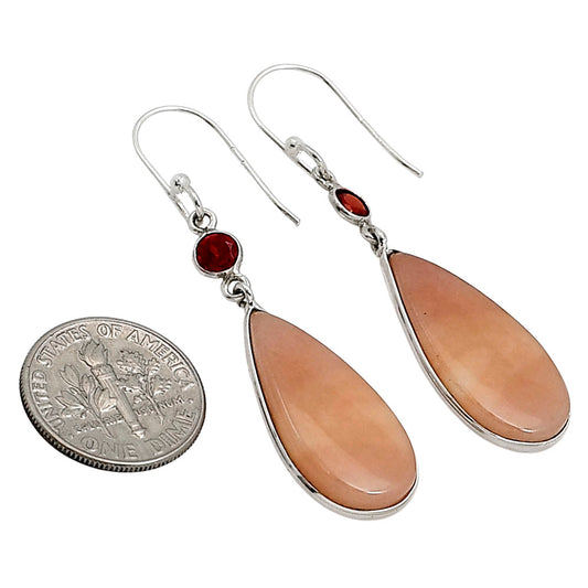 Pink Aventurine and Garnet Earrings E-1002 SDE91073