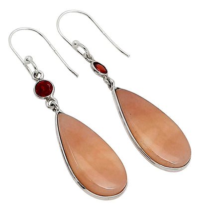 Pink Aventurine and Garnet Earrings E-1002 SDE91073