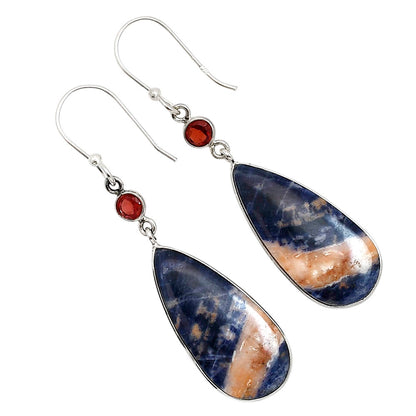 Orange Sodalite and Garnet Earrings E-1002 SDE91084