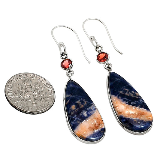 Orange Sodalite and Garnet Earrings E-1002 SDE91084