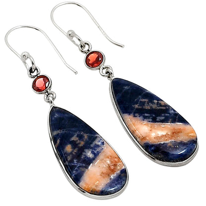Orange Sodalite and Garnet Earrings E-1002 SDE91084