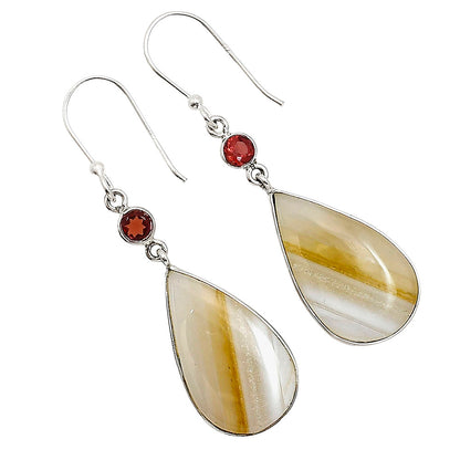Banded Onyx and Garnet Earrings E-1002 SDE91085