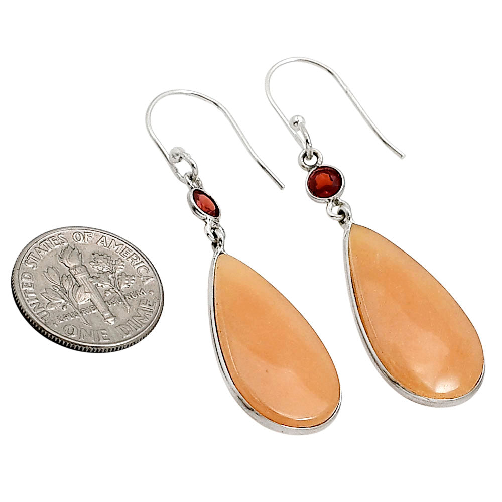 Orange Aventurine and Garnet Earrings E-1002 SDE91096