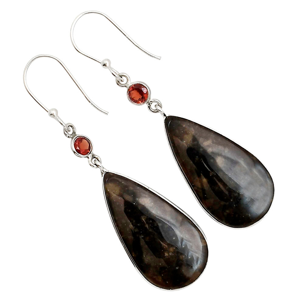 Bat Cave Jasper and Garnet Earrings E-1002 SDE91101