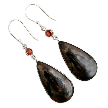 Bat Cave Jasper and Garnet Earrings E-1002 SDE91101