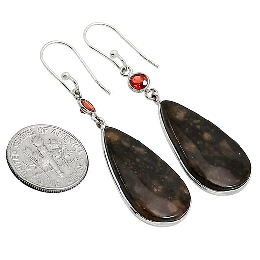 Bat Cave Jasper and Garnet Earrings E-1002 SDE91101