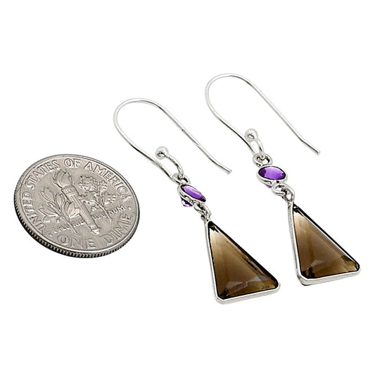 Smoky Quartz and Amethyst Earrings E-1002 SDE91115