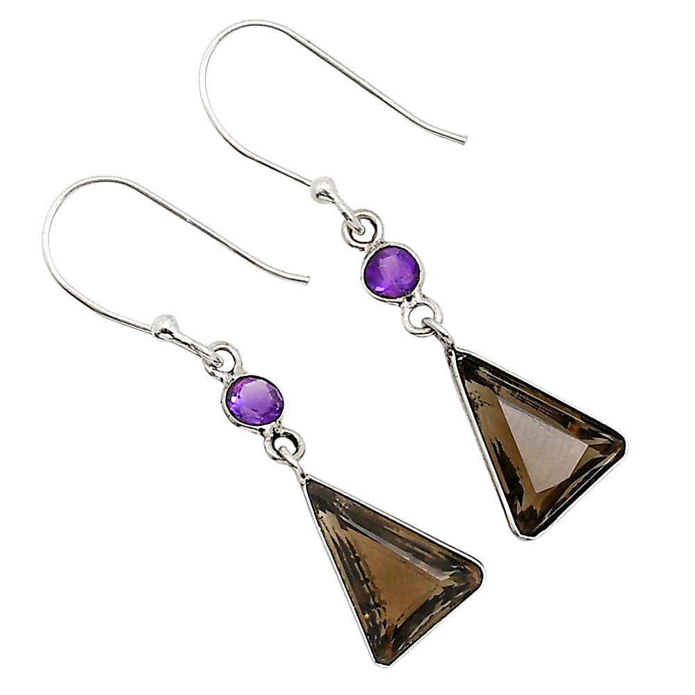 Smoky Quartz and Amethyst Earrings E-1006 SDE91117