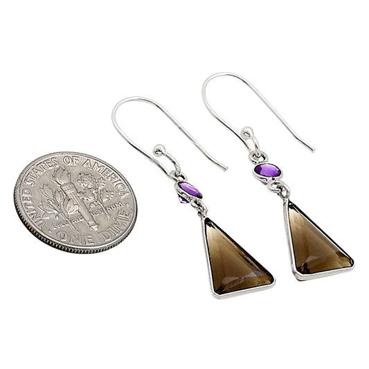 Smoky Quartz and Amethyst Earrings E-1002 SDE91117