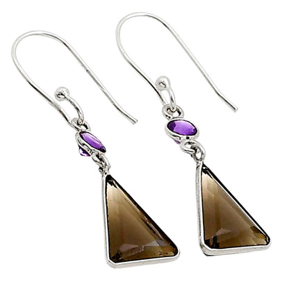 Smoky Quartz and Amethyst Earrings E-1006 SDE91117