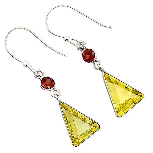 Lemon Quartz and Garnet Earrings E-1002 SDE91119