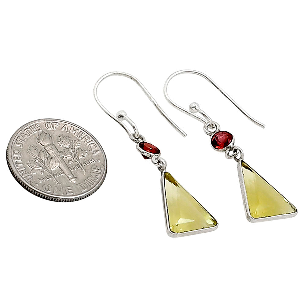 Lemon Quartz and Garnet Earrings E-1006 SDE91119
