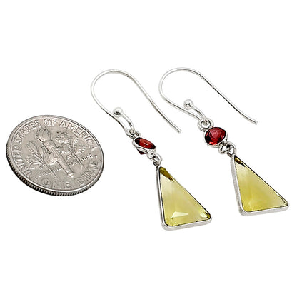 Lemon Quartz and Garnet Earrings E-1006 SDE91119