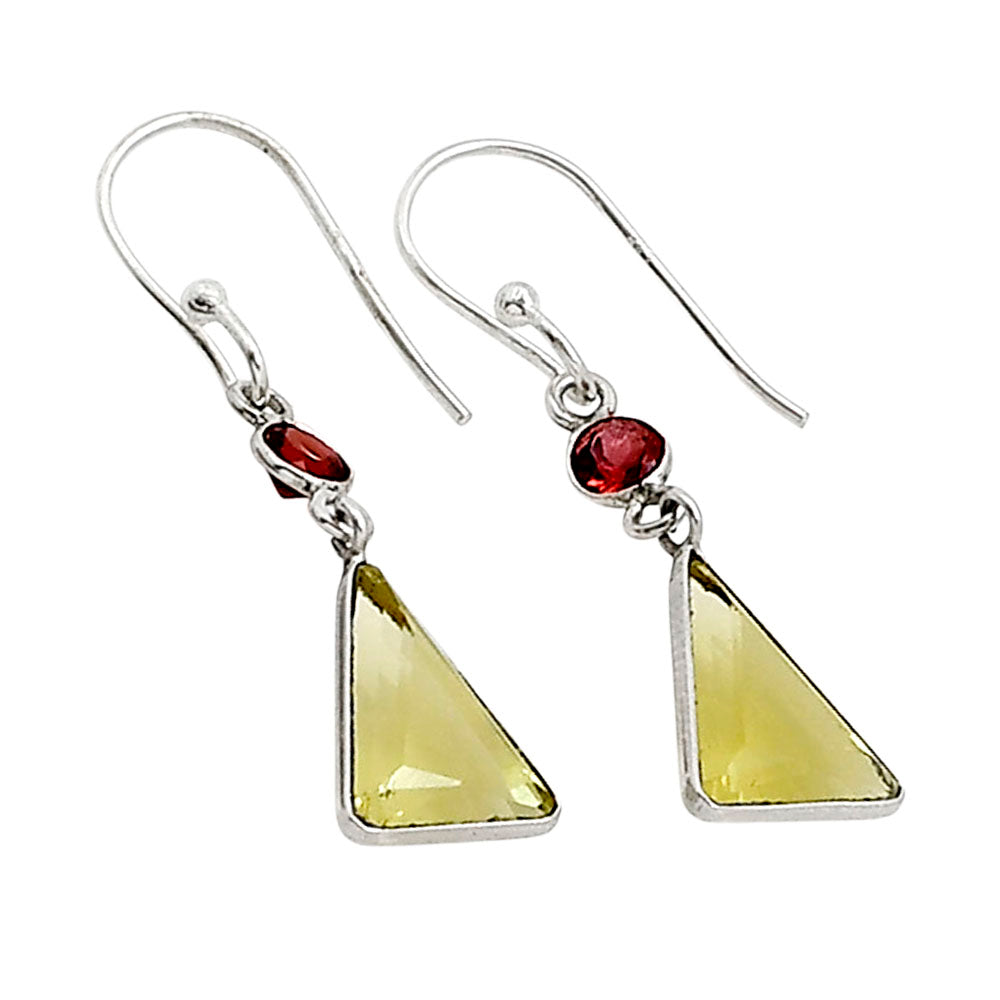 Lemon Quartz and Garnet Earrings E-1006 SDE91119