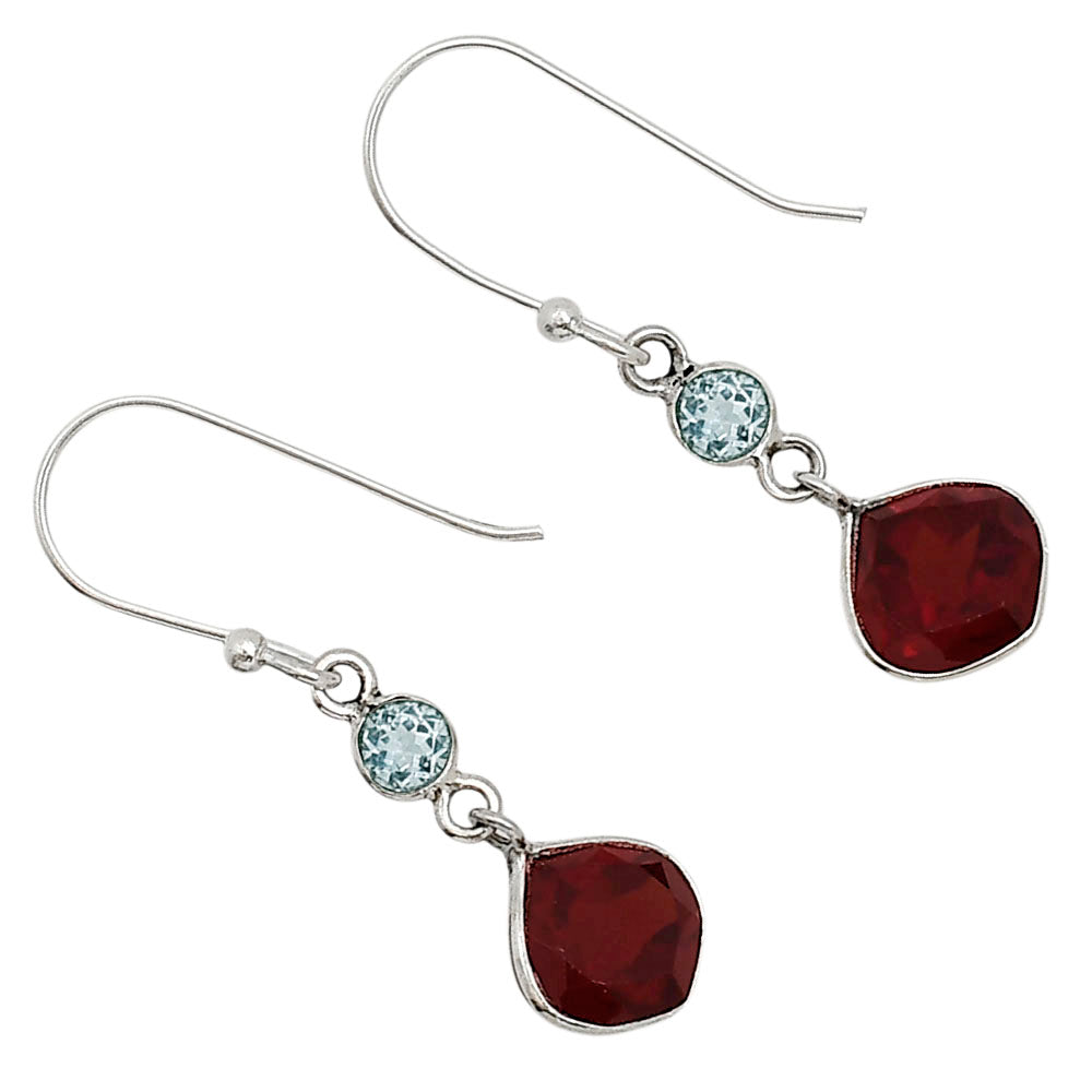 Hessonite Garnet and Sky Blue Topaz Earrings E-1002 SDE91144
