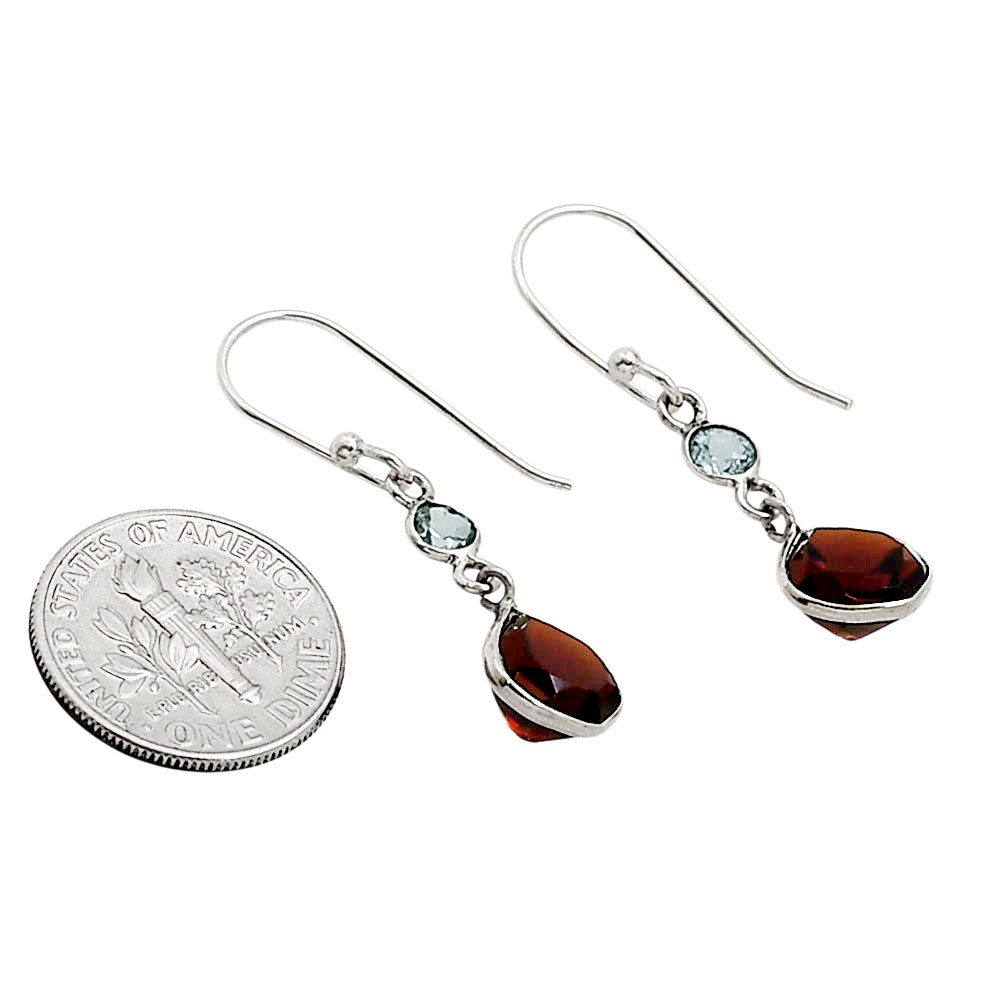 Hessonite Garnet and Sky Blue Topaz Earrings E-1002 SDE91144