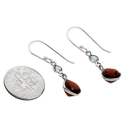 Hessonite Garnet and Sky Blue Topaz Earrings E-1002 SDE91145