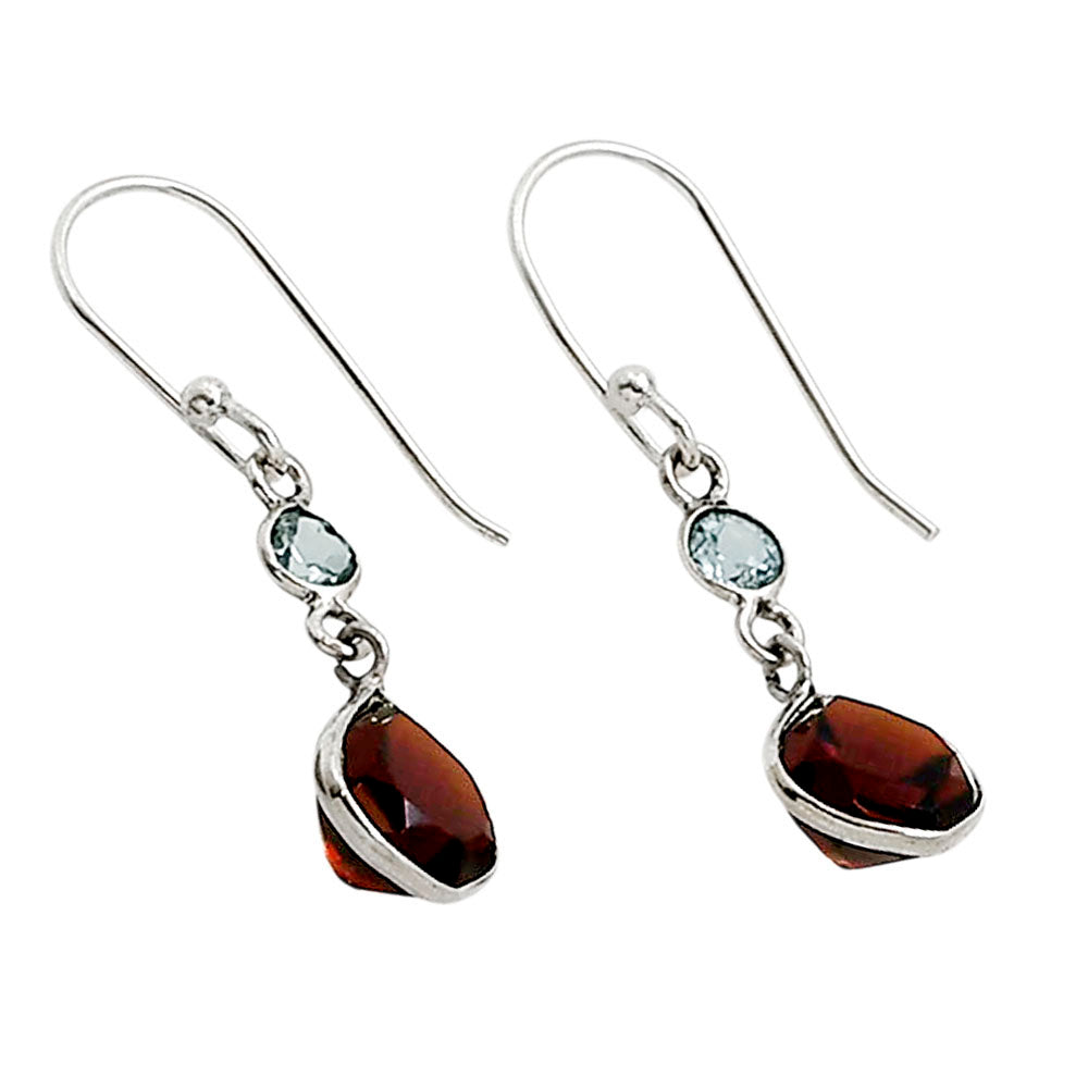 Hessonite Garnet and Sky Blue Topaz Earrings E-1002 SDE91146