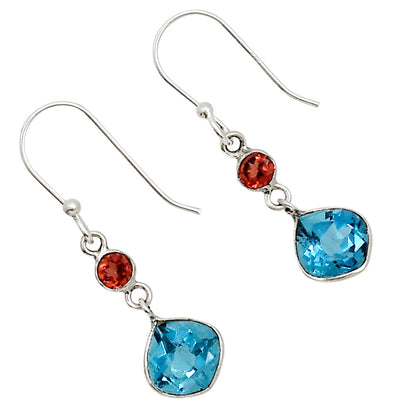 London Blue Topaz and Garnet Earrings E-1002 SDE91155