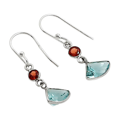 Lab Created Paraiba Tourmaline and Garnet Earrings E-1006 SDE91166