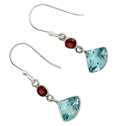 Lab Created Paraiba Tourmaline and Garnet Earrings E-1006 SDE91170