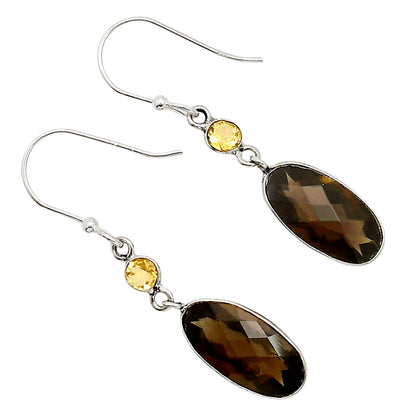 Smoky Quartz and Citrine Earrings E-1006 SDE91190