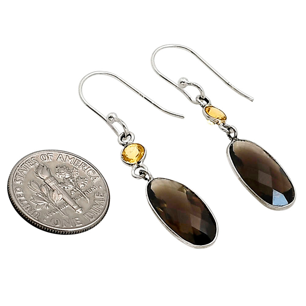 Smoky Quartz and Citrine Earrings E-1006 SDE91190