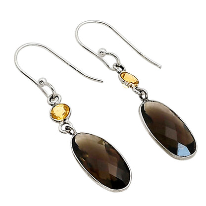 Smoky Quartz and Citrine Earrings E-1006 SDE91190